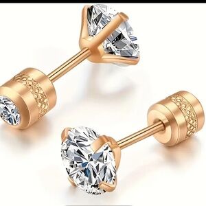 🔥 stainless steel Elegant Rose Gold Stud Earrings.